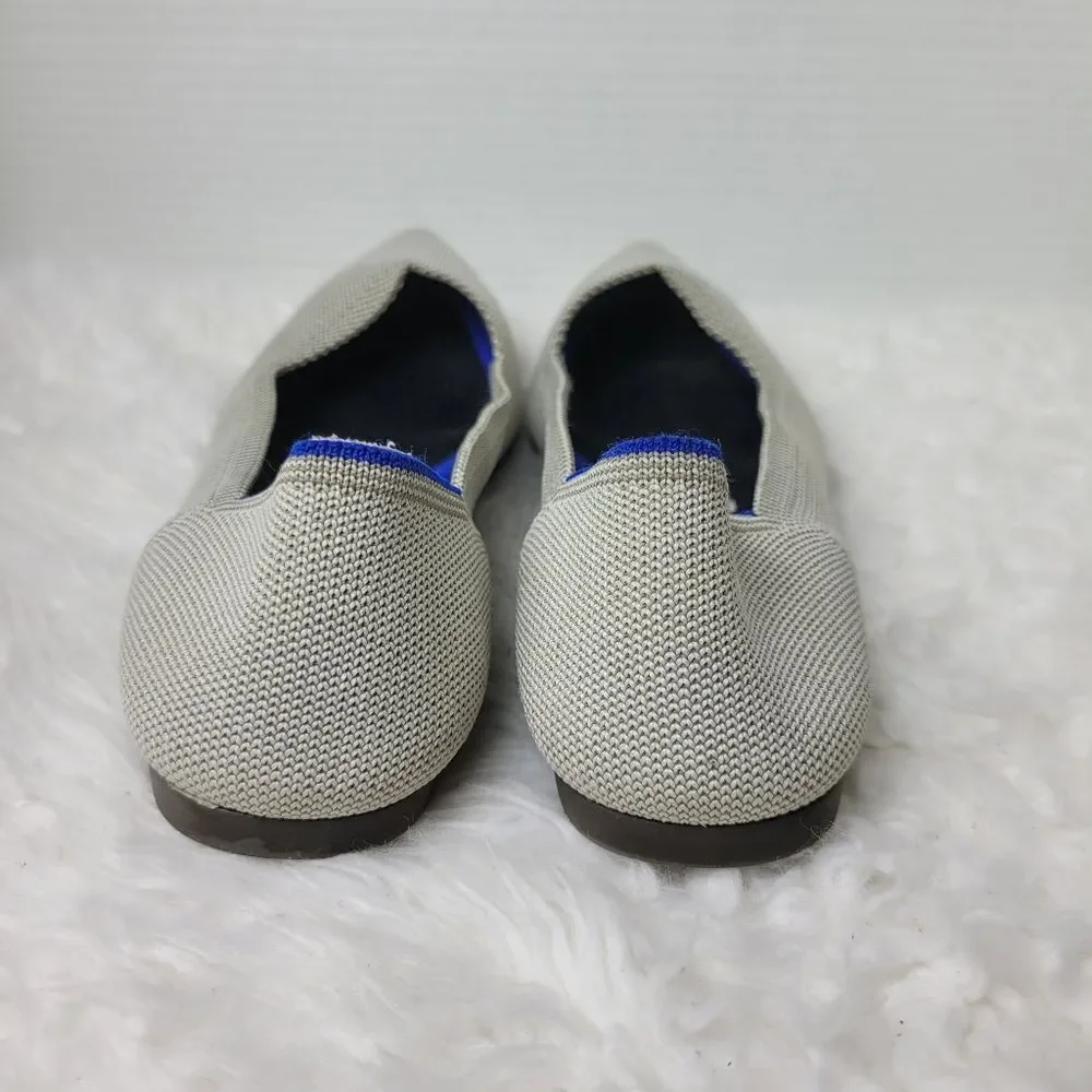 Rothy’s Flax Birdseye Womens Size 8.5  Light Grey Pointed Flats Retired